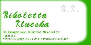 nikoletta klucska business card